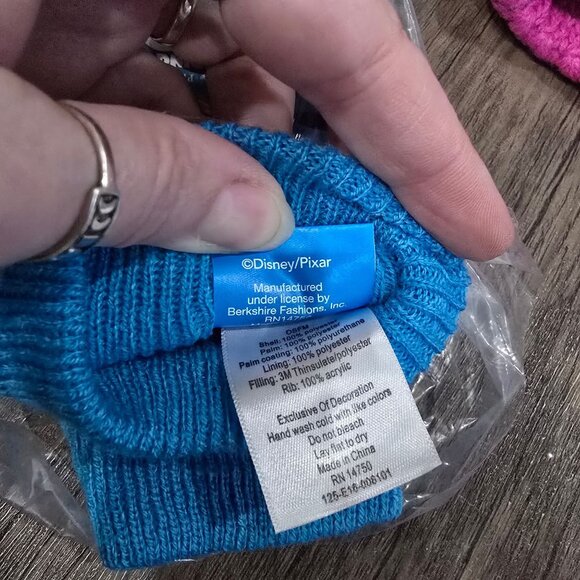 Disney ✦ Finding Dory Kids Mittens ✦ Blue 3M Thinsulate Nemo Velcro Strap Winter - Picture 3 of 5